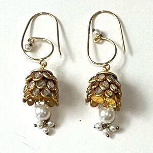 Gold & Faux Pearl Earrings